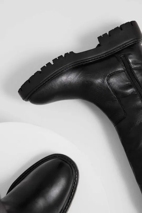 črna Usnjeni elegantni škornji Answear Lab X omejena kolekcija NO SHAME