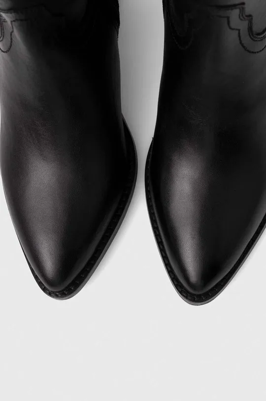 črna Usnjeni elegantni škornji Answear Lab