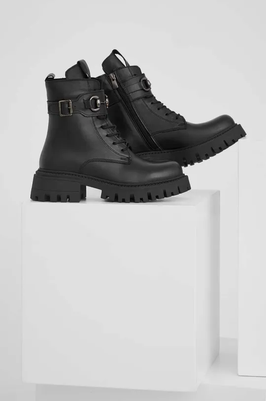Δερμάτινες μπότες Answear Lab X limited collection NO SHAME μαύρο