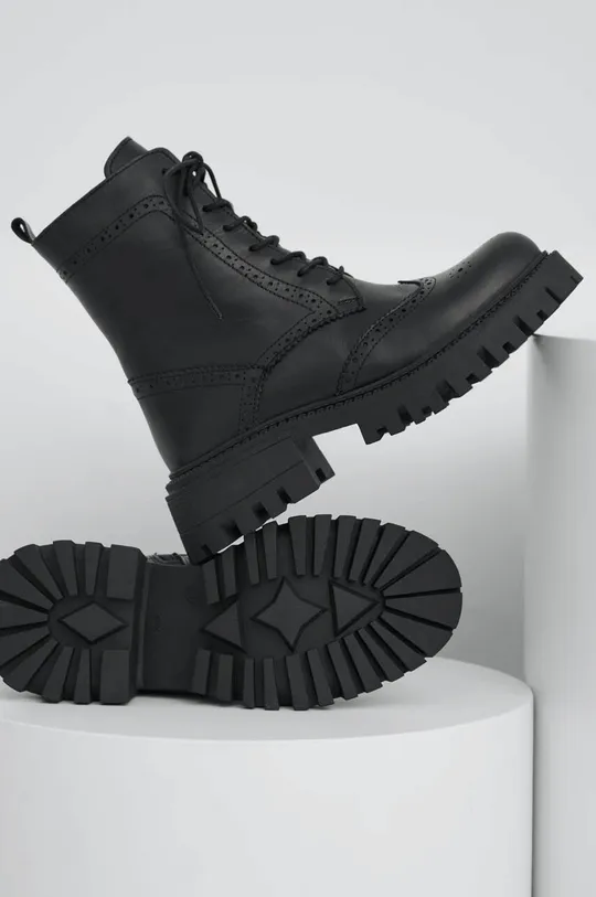 Шкіряні черевики Answear Lab X Лімітована колекція NO SHAME чорний
