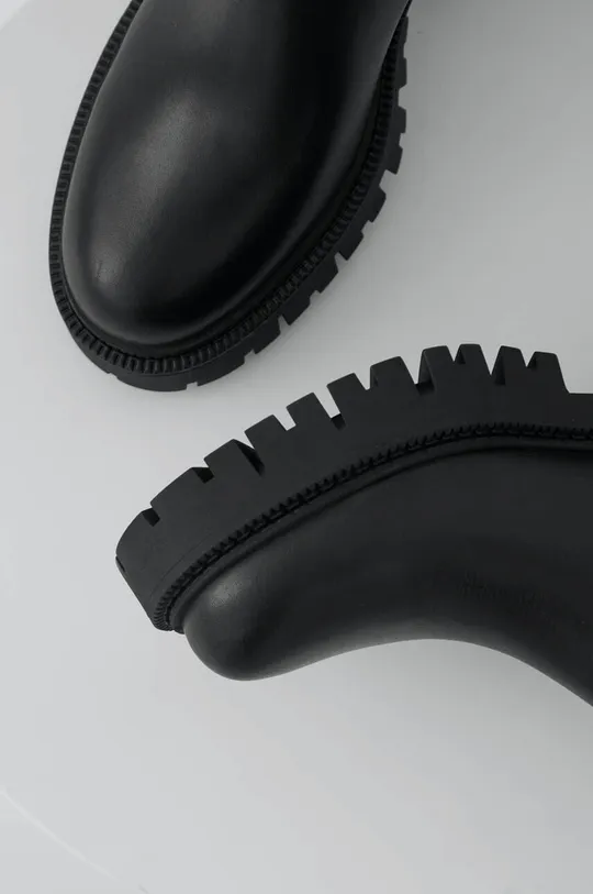 μαύρο Δερμάτινες μπότες τσέλσι Answear Lab X limited collection NO SHAME