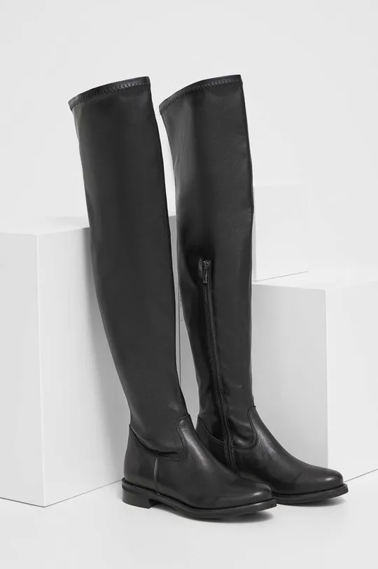 Usnjeni elegantni škornji Answear Lab črna