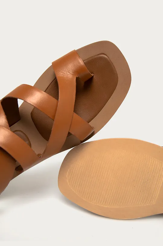 hnedá Answear Lab - Kožené sandále