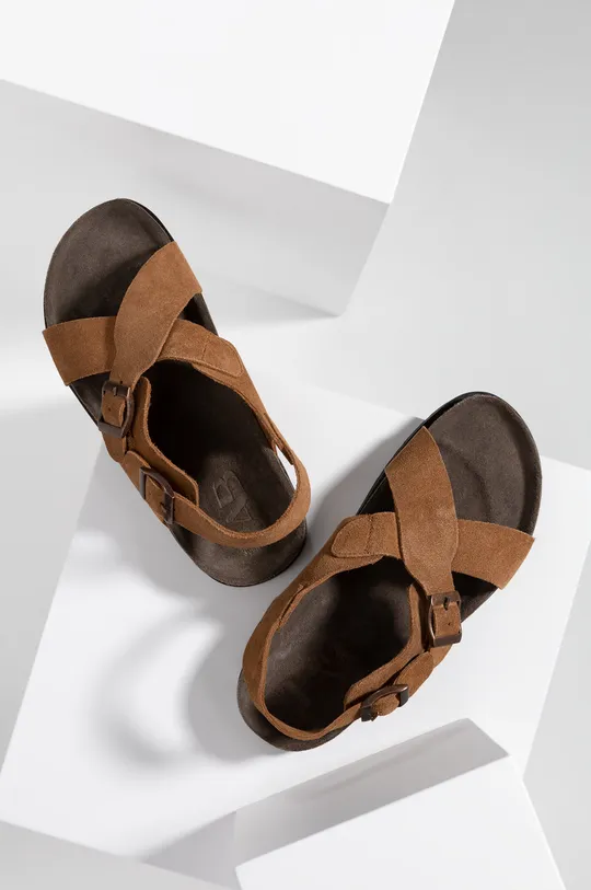 hnedá Semišové sandále Answear Lab Dámsky