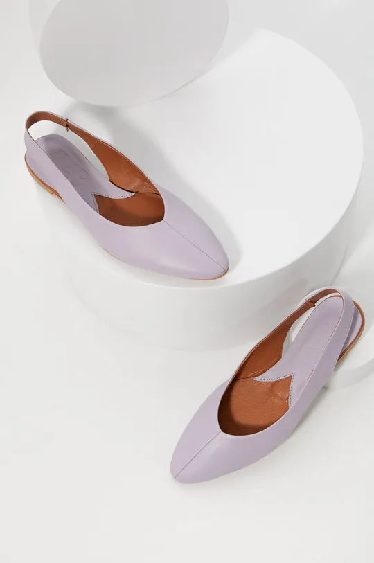 lila Answear Lab bőr balerina cipő Női