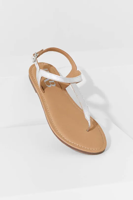 srebrna Kožne sandale Answear Lab Ženski