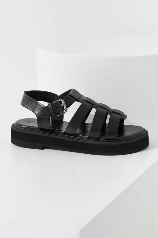 čierna Kožené sandále Answear Lab Dámsky