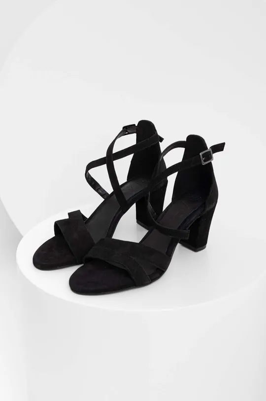 Sandali iz semiša Answear Lab črna