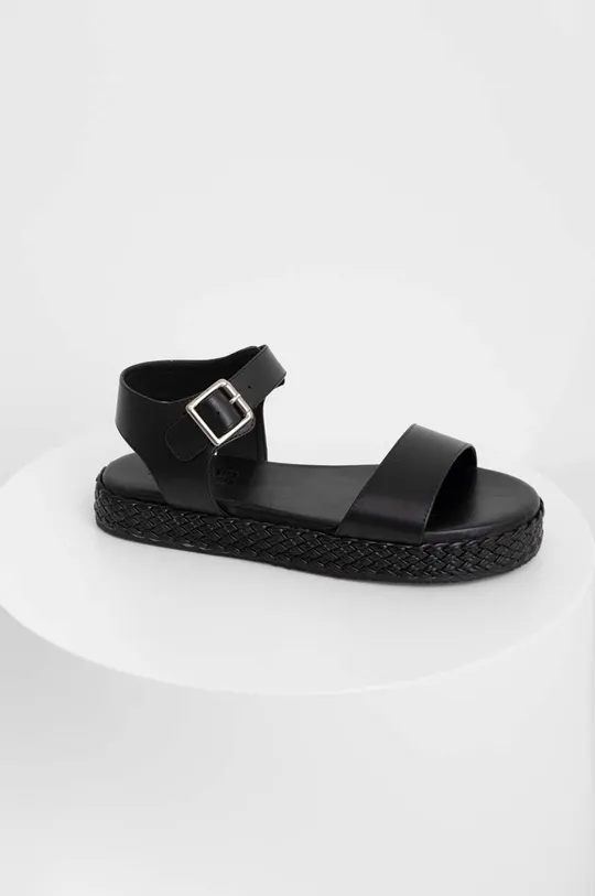 чорний Шкіряні сандалі Answear Lab Жіночий