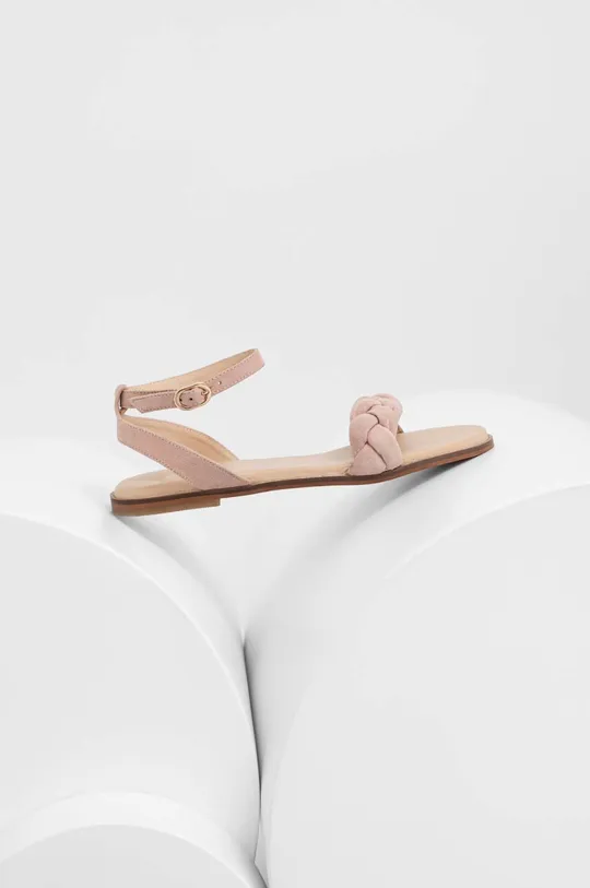 ružová Semišové sandále Answear Lab Dámsky