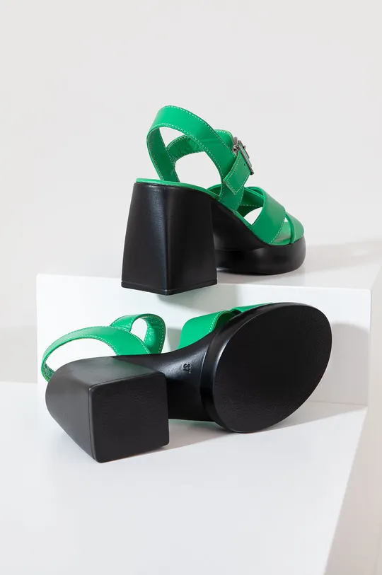 zielony Answear Lab sandały skórzane X kolekcja limitowana BE SHERO