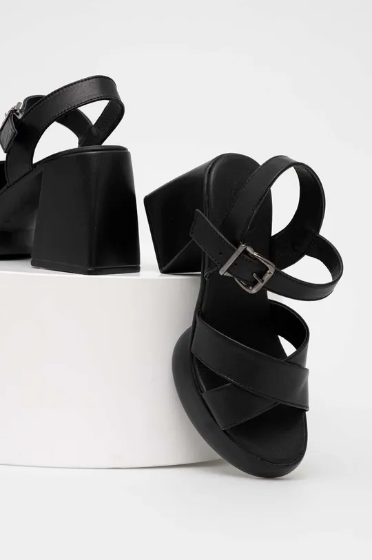 crna Kožne sandale Answear Lab X limitirana kolekcija SISTERHOOD