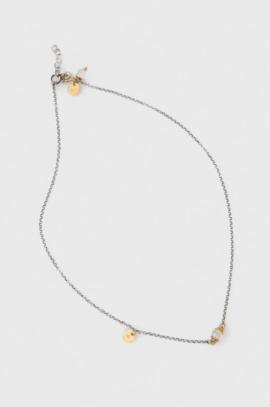 srebrna Answear Lab srebrna ogrlica z gorskim kristalom Ženski