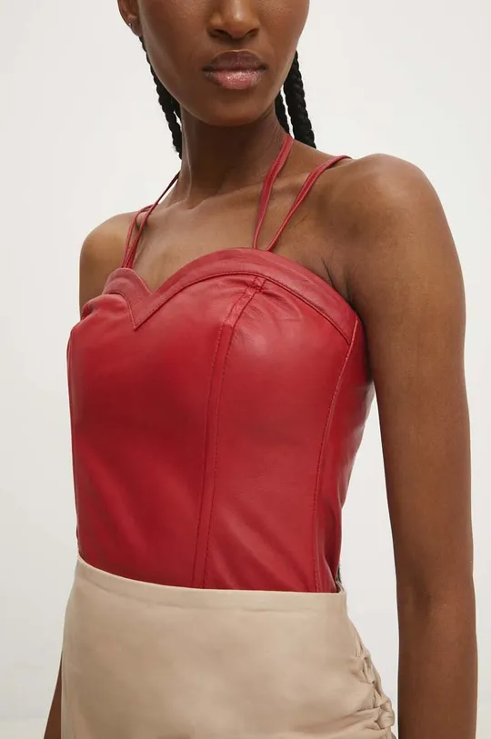 κόκκινο Δερμάτινη μπλούζα Answear Lab Γυναικεία