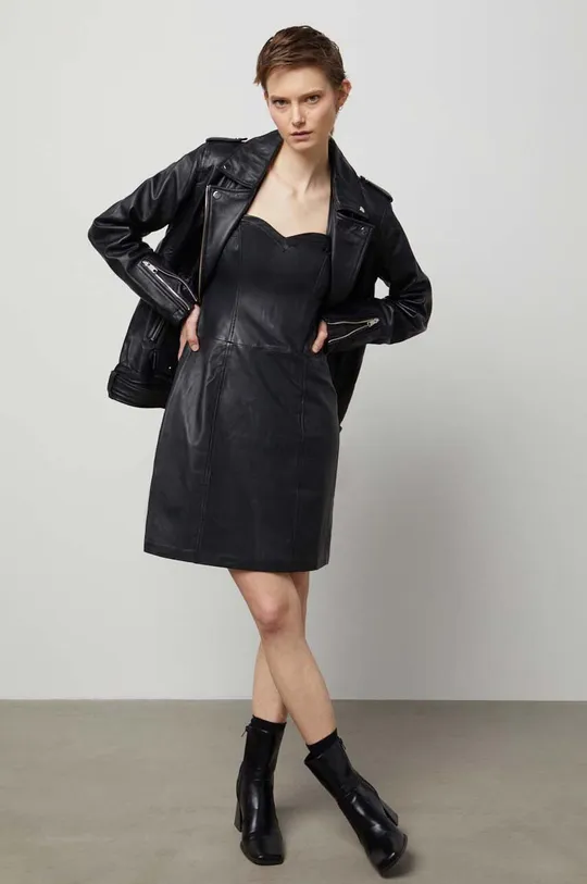 Answear Lab giacca in pelle nero