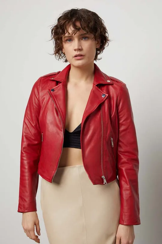 κόκκινο Δερμάτινο jacket Answear Lab