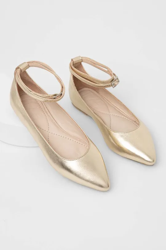 Answear Lab bőr balerina cipő arany
