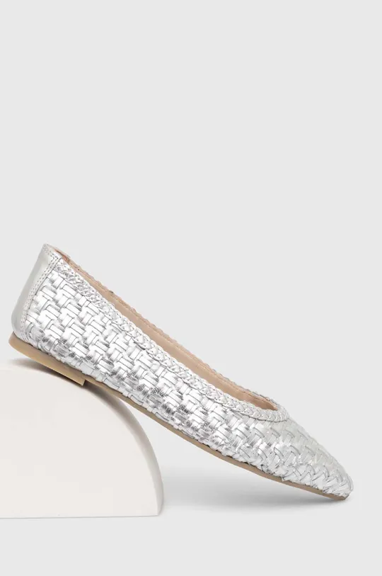 ezüst Answear Lab bőr balerina cipő Női