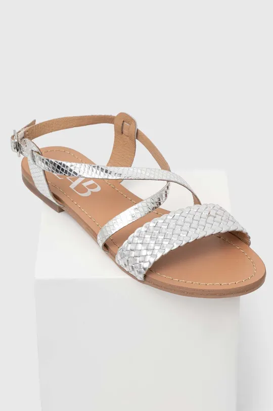 Kožne sandale Answear Lab srebrna