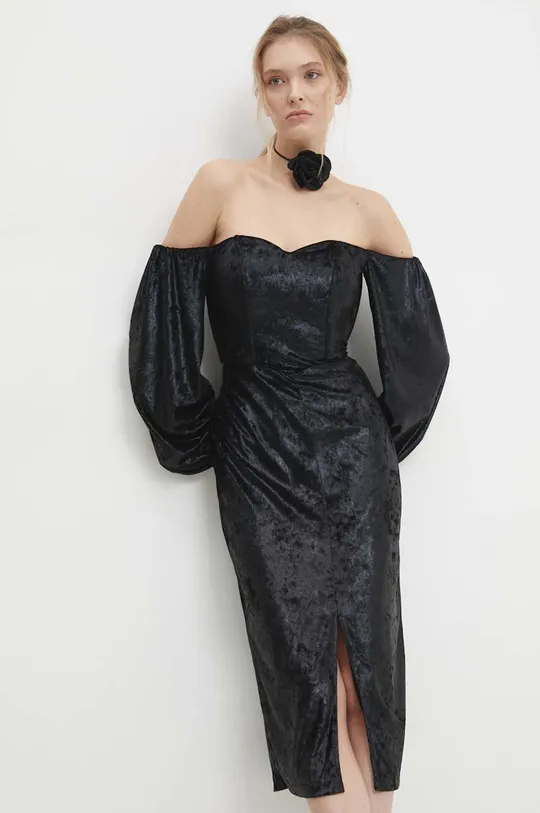 Велюрова сукня Answear Lab чорний