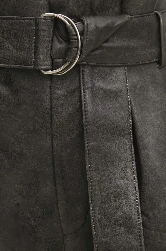 szürke Answear Lab bőr rövidnadrág
