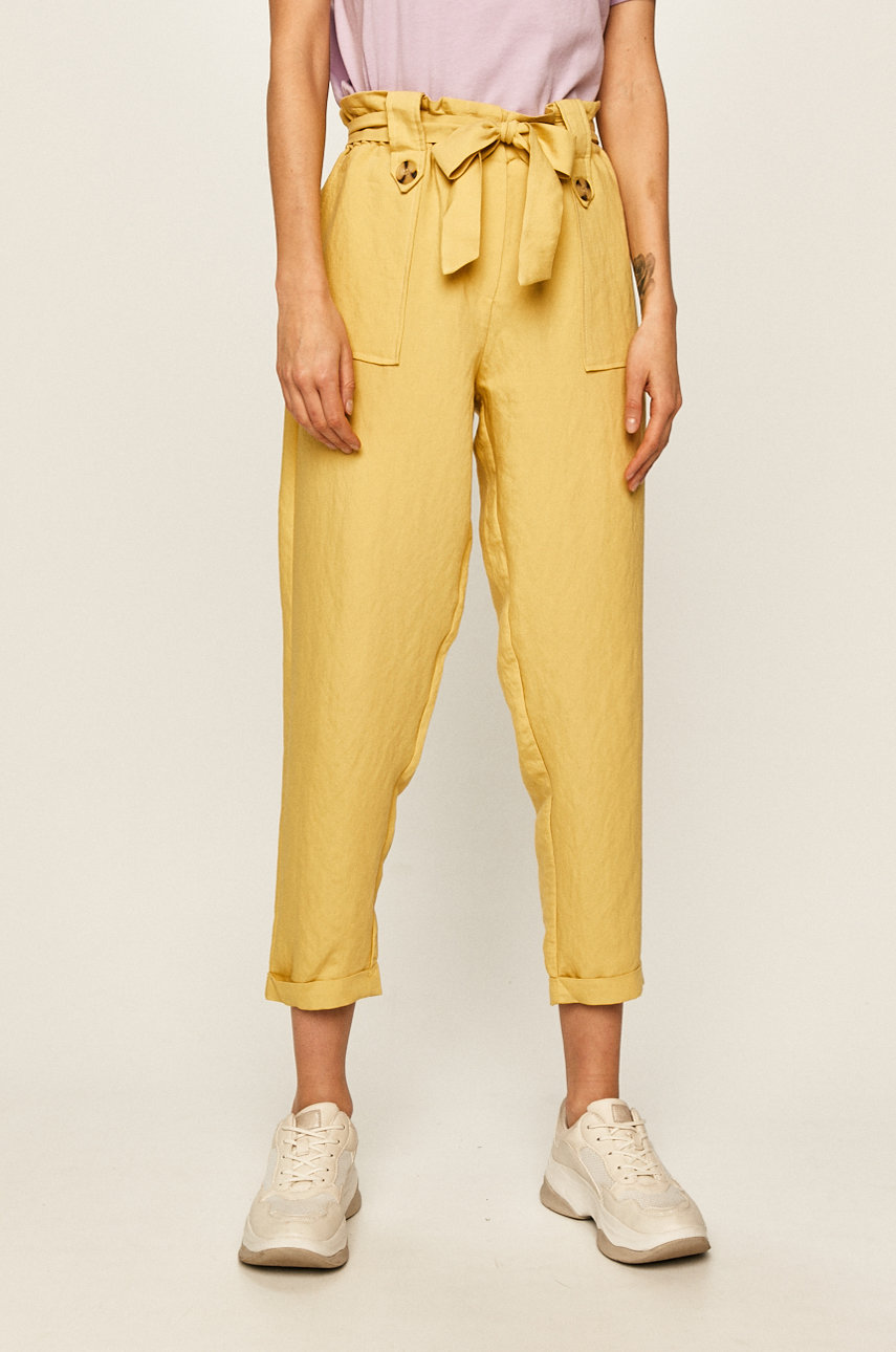 galben Answear - Pantaloni De femei
