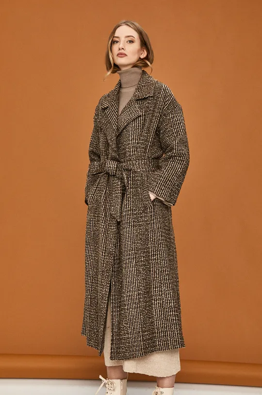 коричневий Answear Lab - Пальто з домішкою вовни