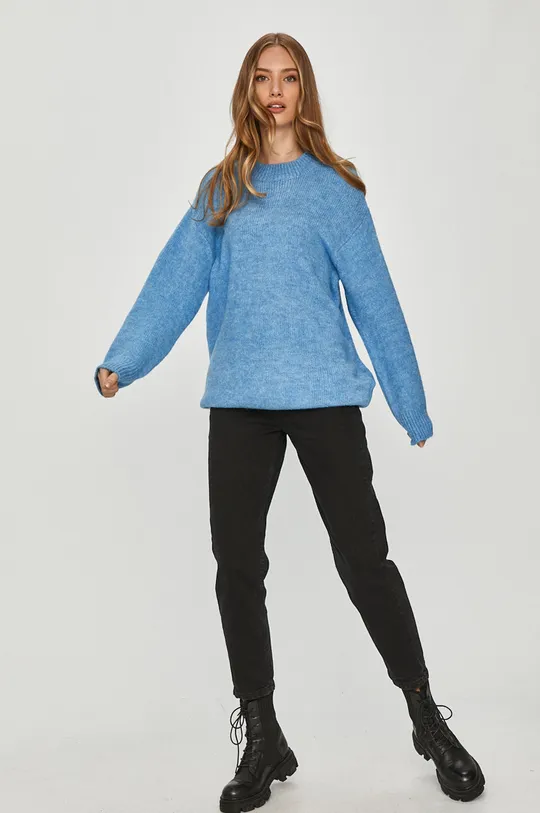 Answear Lab - Sweter z domieszką wełny niebieski