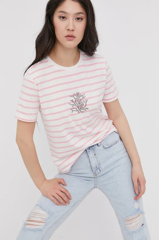różowy Answear Lab T-shirt Damski