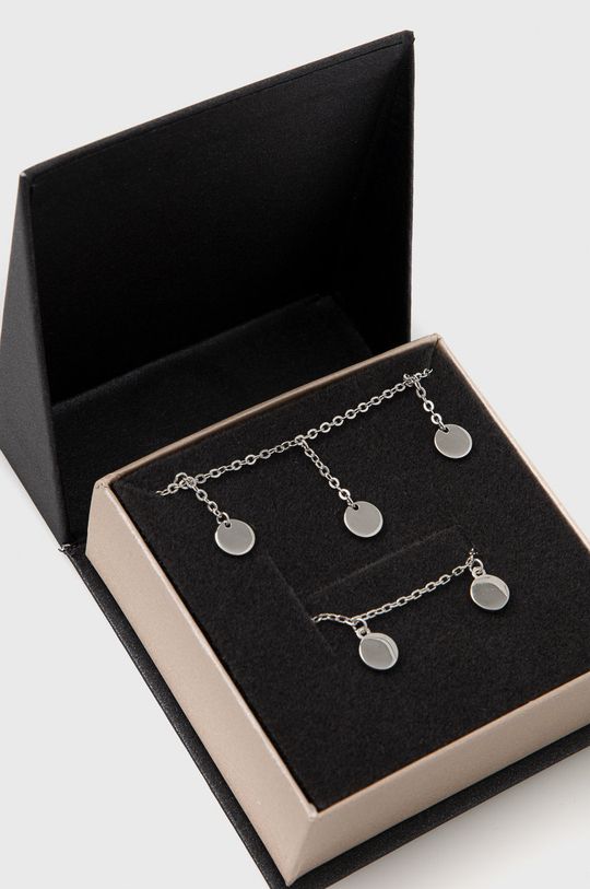 stříbrná Answear Lab - Stříbrný náhrdelník a náramek Dámský