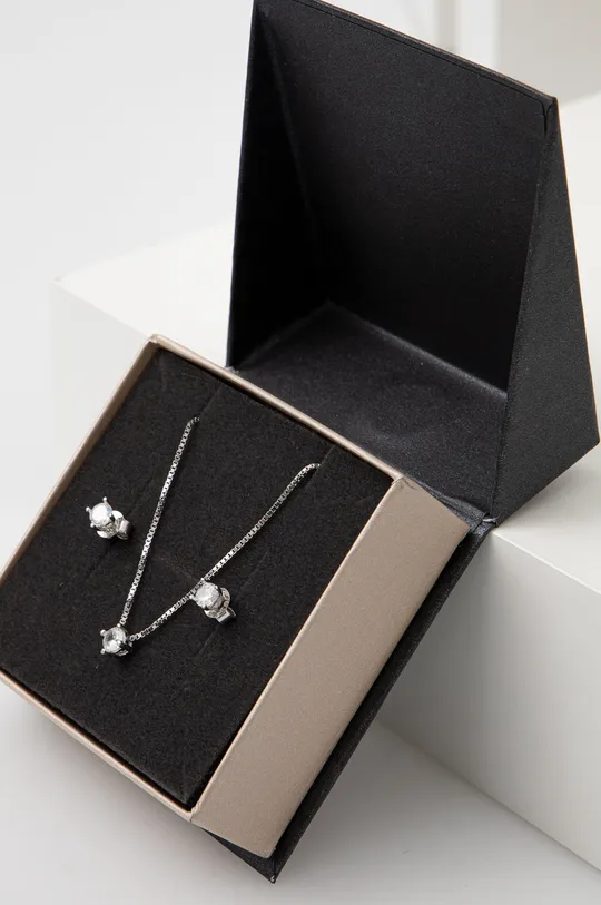 srebrna Answear Lab - Srebrna ogrlica i naušnice Ženski