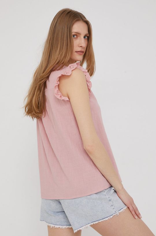 růžová Bavlněné tričko Answear Lab