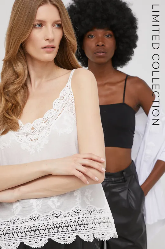 λευκό Βαμβακερή μπλούζα Answear Lab X limited festival collection BE BRAVE Γυναικεία