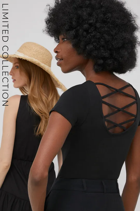 μαύρο Μπλουζάκι Answear Lab X limited festival collection BE BRAVE Γυναικεία