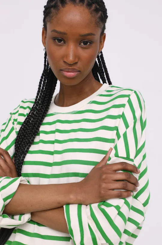 πράσινο Βαμβακερή μπλούζα με μακριά μανίκια Answear Lab Γυναικεία