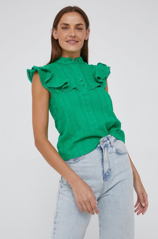 zielony Answear Lab bluzka bawełniana Damski