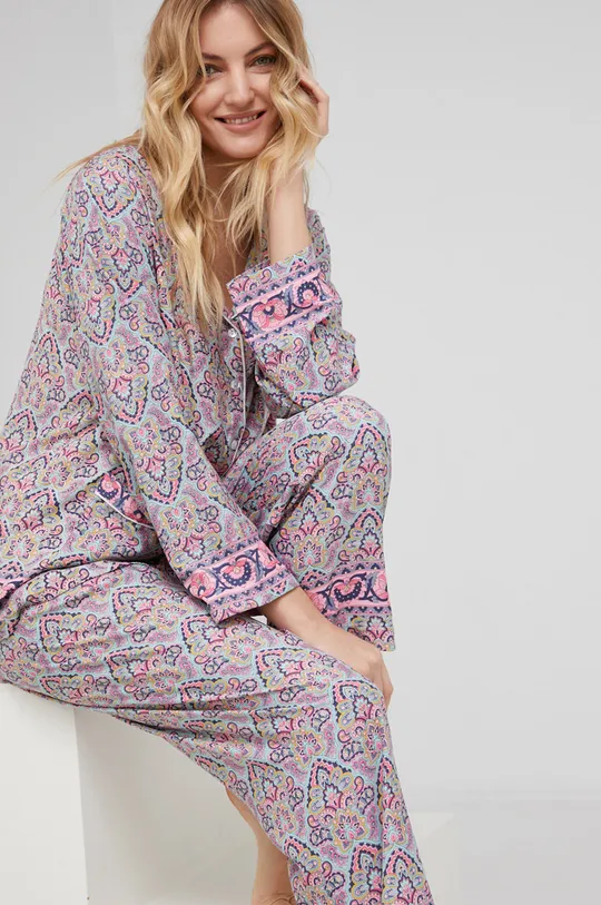 rózsaszín Answear Lab selyem pizsama Női