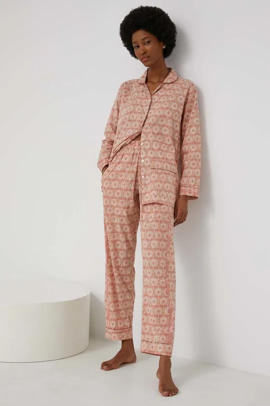 ροζ Βαμβακερές πιτζάμες Answear Lab Γυναικεία