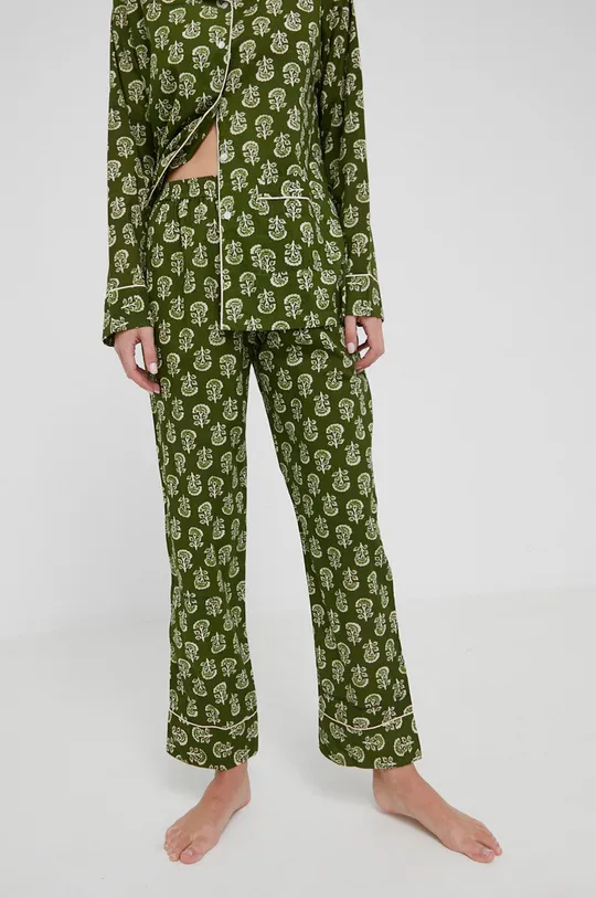 zielony Answear Lab piżama bawełniana