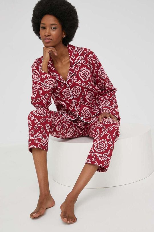 kasztanowy Answear Lab piżama bawełniana Damski