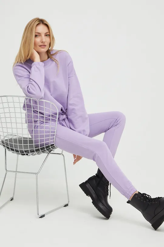 фіолетовий Бавовняний спортивний костюм Answear Lab Жіночий