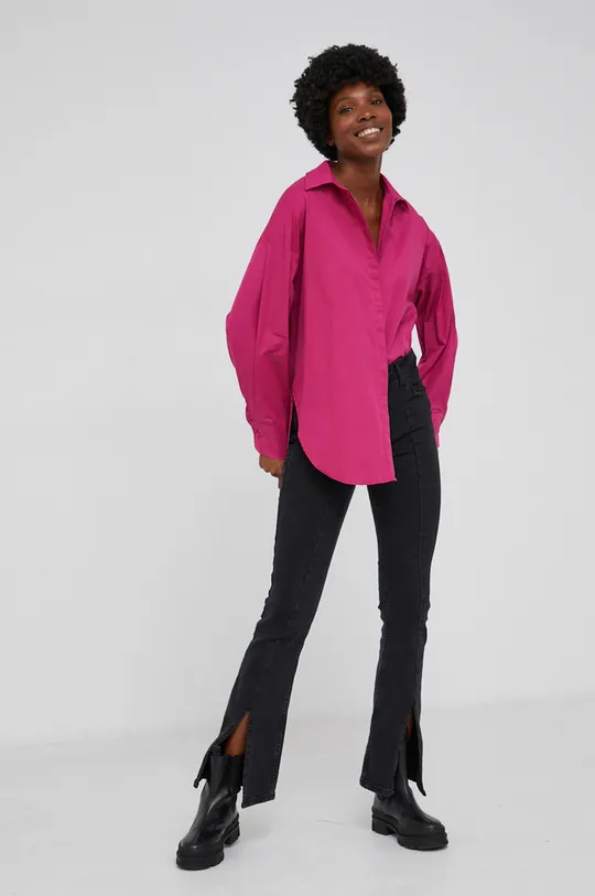 różowy Answear Lab Koszula bawełniana Damski