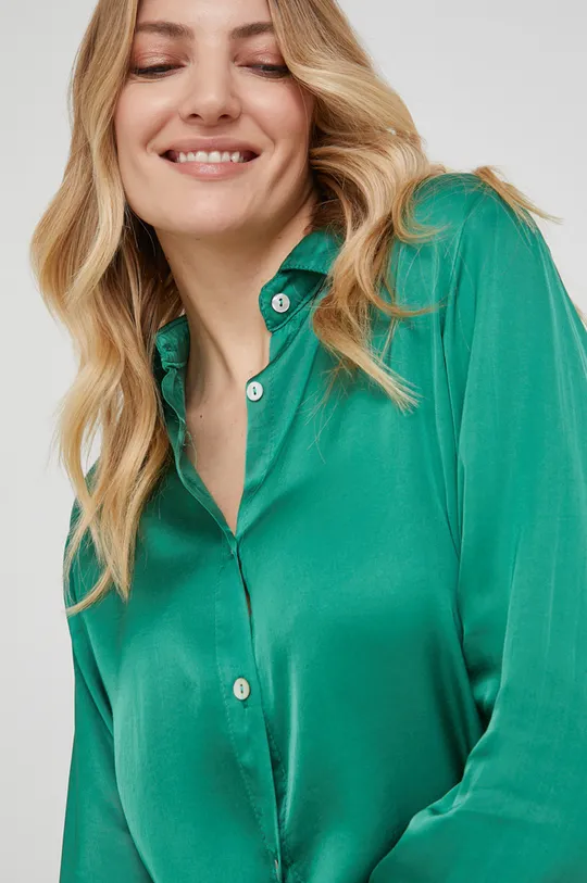 зелёный Answear Lab - Рубашка с шелком