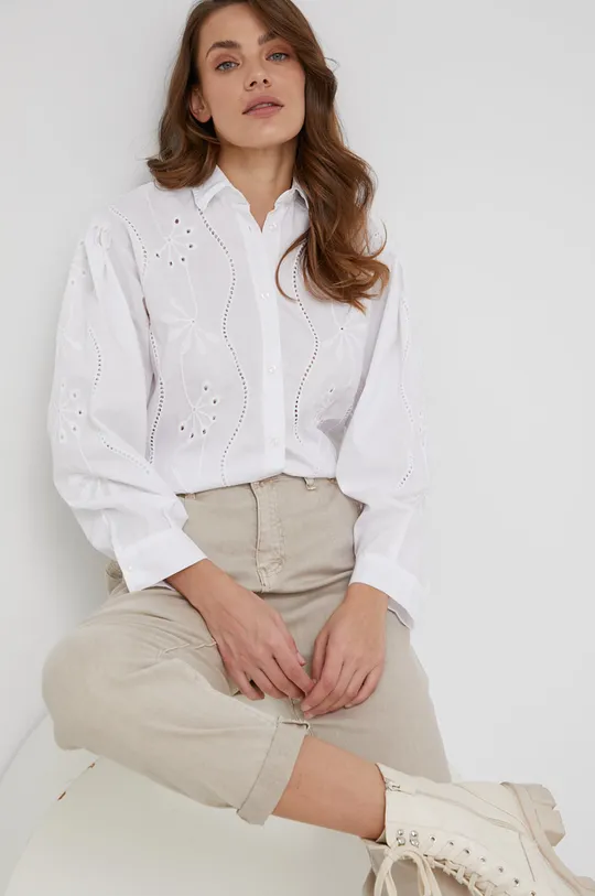 λευκό Answear Lab - Βαμβακερό πουκάμισο Γυναικεία