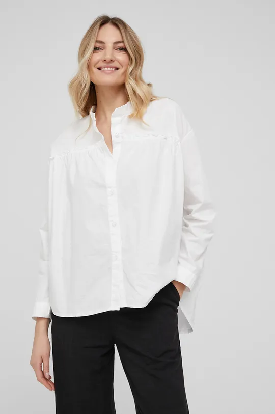 biały Answear Lab koszula bawełniana answear.LAB X kolekcja limitowana NO SHAME