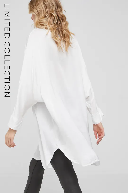λευκό Πουκάμισο με μετάξι Answear Lab X Limited collection No Shame No Fear Γυναικεία