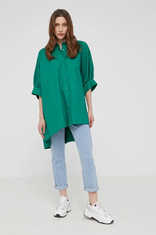 Βαμβακερό πουκάμισο Answear Lab πράσινο