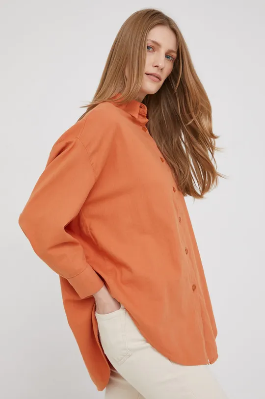 πορτοκαλί Βαμβακερό πουκάμισο Answear Lab Γυναικεία