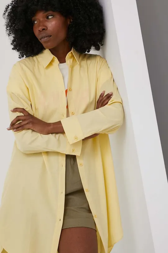 κίτρινο Βαμβακερό πουκάμισο Answear Lab Γυναικεία