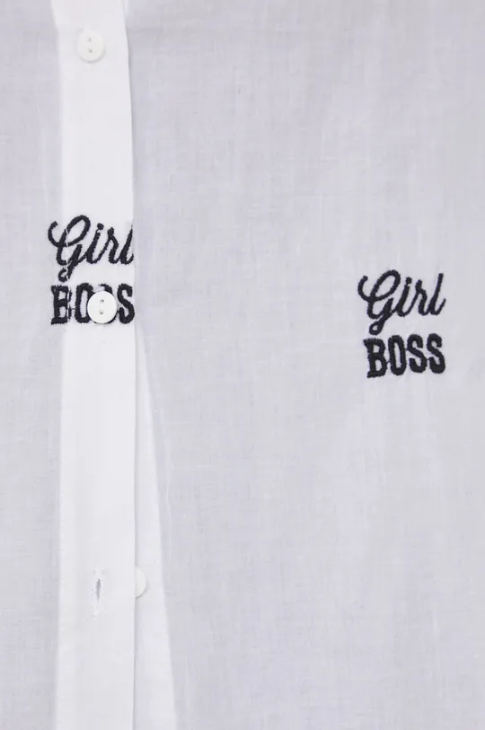 Βαμβακερό πουκάμισο Answear Lab X limited festival collection BE BRAVE λευκό